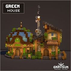 the green house is made out of wood