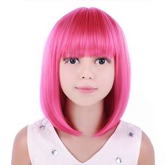 Category:Synthetic Wig; Gender:Girls'; Wig Type:Cosplay Wig; Occasion:Daily Wear,Party / Evening,Vacation,Birthday,Cosplay Costumes; Age Group:Kids; Color Shade:Blue,Yellow,Purple,Green,Pink,White,Blonde,Black; Hair Material:Synthetic Hair; Cap Construction:Machine Made; Texture:Straight; Length:Medium Length; Features:Soft,Easy to Carry,Natural,Fashion,Comfortable; Heat Resistant:Yes; Listing Date:08/14/2023; Cap Circumference:; Front to Back:; Nape of Neck:; Side to Side Across Forehead:; Side Hot Pink Bob, Hot Pink Wig, Wig Short Black, Pink Bob Wig, Short Black Wig, Black Bob Wig, Pink Bob, Short Black Wigs, Rainbow Wig