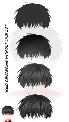 an anime character with different hair styles