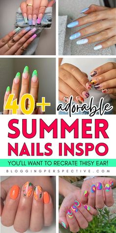 These funky nails are perfect for making a statement! Packed with summer nail designs and summer nail art, this collection is full of summer nail inspo. Explore bright nails, fruit nails, and beach nail designs that will elevate your summer style. Check out the blog for all the best summer nail ideas! Simple Nail Looks, Trendy Vacation Nails, Nail Designs For Vacation, Nails For Beach, Vacation Nails Ideas, Holiday Manicure Ideas, Vacation Summer Nails, Summer Manicure Ideas, Nail Designs Trending Now