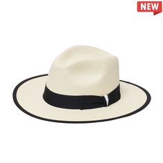 MARCH is an essential accessory for the stylish traveler. Crafted from genuine Panama straw and detailed with a genuine leather band, decorative ribbon, and strap, this 3.25 inch brim hat is designed to offer maximum sun protection when exploring the world. Part of the premium Austral Panama Collection, MARCH is the perfect hat for stylish, outdoor adventures. Luxury Wide Brim Fedora For Vacation, Luxury Brimmed Fedora For Vacation, Luxury Wide Brim Fedora For The Beach, Luxury Wide Brim Fedora For Beach, Luxury Fedora Straw Hat For The Beach, Luxury Fedora Straw Hat For Beach, Elegant Sun Hat With Upf 50+ For Travel, Elegant Flat Brim Boater Hat For Travel, Luxury Toquilla Straw Hat For Vacation