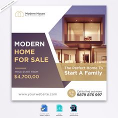 a modern house for sale flyer