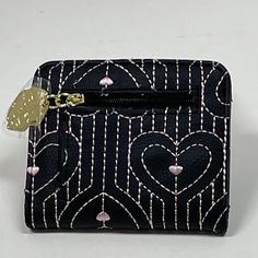 New With Tags Black Blush Money/Card Wallet Has Slots For 3 Credit Cards And 1 Id. Has Space For $ Bills Snaps Closed. Size Closed: 3 1/2" X 4" The Hearts Are Sewn In. Cute Black Wallet Perfect For Gift, Cute Black Wallets For Gift, Cute Black Wallets For Gifts, Cute Black Wallet As Gift, Pink Heart-shaped Wallets For Gifts, Pink Heart-shaped Wallet For Gift, Heart-shaped Pink Wallet As Gift, Cute Black Coin Purse For Gift, Cute Black Coin Purse As Gift