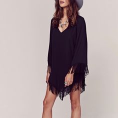 Reposhing This Item. Loved It, But Ready To Rotate For Something New. Nwot Fringe V-neck Dress For Night Out, Elegant V-neck Mini Dress With Tassels, Chic V-neck Mini Dress With Tassels, V-neck Fringe Mini Dress For Night Out, Evening V-neck Mini Dress With Fringe, Chic Beaded Fringe Mini Dress For Spring, Summer V-neck Mini Dress With Fringe, Chic Mini Dress With Frayed Hem, Spring Date Night Mini Dress With Tassels