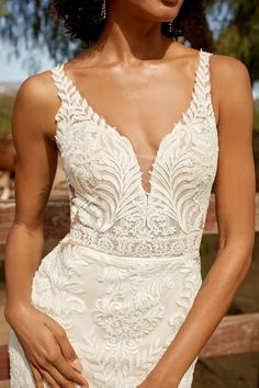 Madison James Kenzie Wedding Dress | The Wedding Shoppe Almond Champagne, Madison James Wedding Dress, Madison James Bridal, Bridal Party Getting Ready, Madison James, Tuxedo Women, Sheath Gown, Wedding Dress Sizes, Allure Bridal