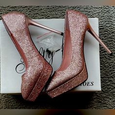 Nib No 55 Glitter Pink Platform Heels! Size Eu 39, ~Us 8.5. W/Extra Heel Tabs! Heel 5” Platform 1” J 9-23-24 S#8 Pink Quinceanera Heels, Glamorous Heels With Glitter Print For Party Season, Pink Glitter High Heel Heels, Pink Glitter Heels For Night Out, Elegant Pink Heels With Glitter Accents, Pink Glitter Heels For Formal Occasions, Glamorous Glitter Heels, Glamorous Glitter Heels For Prom, Formal Pink Glitter Heels