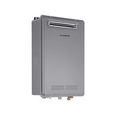 a tankless water heater on a white background