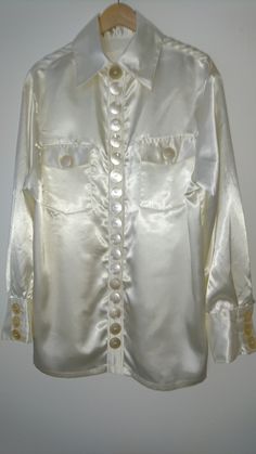 Satin Blouses, Button Top, Satin Dress, Satin Dresses, Silk Blouse, Silk Satin, Blouses, Satin, Silk