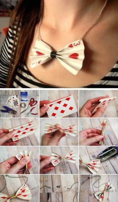 how to make a bow tie out of playing cards - step by step instructions and pictures