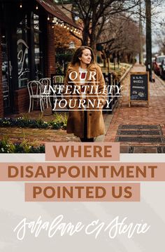 a woman walking down the sidewalk in front of a restaurant with text overlay that reads our