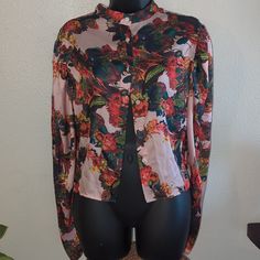 Hm Button Down Blouse, Colorful And Light Weight. Size Us 12 Never Worn. H&m Long Sleeve Floral Print Tops, H&m Floral Print Tops For Fall, H&m Multicolor Tops For Spring, Trendy Button-up Blouse By H&m, Trendy Button-up H&m Blouse, Trendy Button-up Blouse From H&m, Feminine Multicolor Button-up Top, H&m Button-up Blouse For Day Out, Chic Floral Print Blouse By H&m