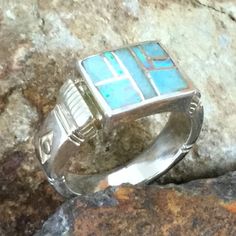 David Rosales Amazing Light Inlaid Sterling Silver Ring Contemporary Southwest, Arrow Jewelry, Huggie Earrings Silver, Black Arrow, Southwest Jewelry, Native American Jewelry, Huggies Earrings, Sterling Silver Bracelets, Sterling Silver Necklaces