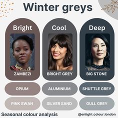 Seasonal Colour Analysis by Maggie T. (@enlight.colour.london) • Instagram photos and videos Colors For Deep Winter, Dark Winter Palette, True Cool Winter, Bright Clear Winter