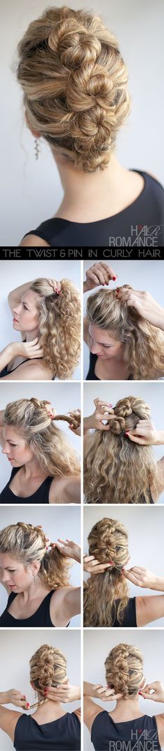 Hair Romance, Simple Prom Hair, Curly Hair Tutorial, Prom Hairstyles For Long Hair, French Hair, Hair Today, Great Hair, Hair Dos, Curly Hair Styles Naturally