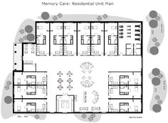 an office floor plan with several tables and chairs