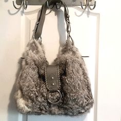 Rabbit For Shoulder Bag, Gray, White, Black. Perfect Condition! No Loss Of Fur, Pelt Is Very Soft And Pliable. Gray Shoulder Bag With Handles For Evening, Evening Gray Shoulder Bag With Handles, Elegant Silver Hobo Bag For Shopping, Luxury Silver Hobo Shoulder Bag, Faux Fur Shoulder Bag For Everyday Use, Silver Hobo Bag With Silver-tone Hardware For Evening, Elegant Silver Hobo Bag With Silver-tone Hardware, Faux Fur Shoulder Bag For Daily Use, Rectangular Faux Fur Shoulder Bag With Fur Lining