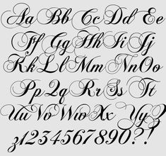 the upper and lower letters of an old fashioned script