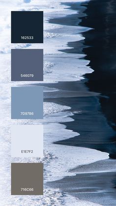 A good colors that work together in a color palette:
162533 ° 546079 ° 7D97B6 ° E1E7F2 ° 716C66 Blue Color Pallet, Paint Color Pallets, Photo Of Nature, House Paint Color Combination, Decor Color Schemes, Color Palette Challenge, Door Paint Colors