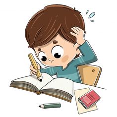 Person Studying, Boy Studying, Education Images, Studying Art, Boy School, Student Cartoon, Education Art, School Images, School Cartoon