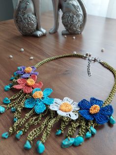 Excited to share the latest addition to my #etsy shop: Needle Lace Floral Necklace Handmade Turkish Oya Crochet and Turquoise Bead, Colorful Wild Flowers, Floral Necklace, Great Gift Idea https://etsy.me/3lMghsT #rainbow #yes #no #turquoise #unisexadults #lobsterclaw # Oya Crochet, Floral Handbags, Floral Purse, Needle Lace, Floral Necklace, Crochet Handbags, Necklace Handmade, Turquoise Beads, Blue Bags