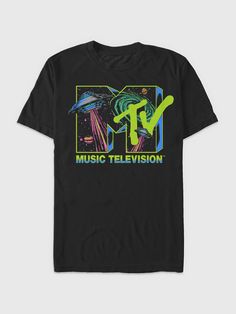 MTV Space Logo Graphic Tee | Gap Gap T-shirt With Letter Print For Streetwear, Gap Graphic Tee With Letter Print, Gap Graphic Print T-shirt, Gap Graphic Tee With Graphic Print, Gap Crew Neck Screen Print T-shirt, Gap Graphic Print T-shirt For Streetwear, Space Logo, Early 2000s, Women's Summer Fashion