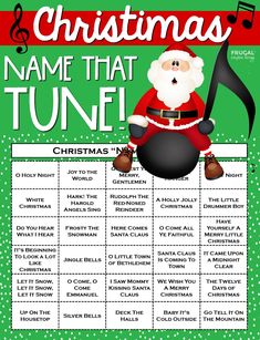 christmas name that tune sheet with santa clause