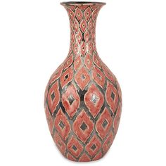 an ornate vase is shown on a white background