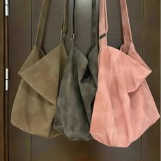 UAKISS - Pink Tote Bags for Women Aesthetic Luxury Designer Korean Fashion Student Shoulder Bag Large Capacity Literary New Handbag Armpit Bag, Fashion Student, Aesthetic Luxury, Suede Tote, Plush Bags, Pink Tote Bags, Women Aesthetic, Pink Tote, Student Fashion