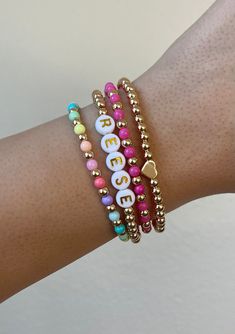 Top 10 Trendy Bracelet Ideas with Beads You Need to Try! Popular Beaded Bracelets, Fun Beaded Bracelets, Stack Bracelet Ideas, Spring 2024 Jewelry Trends, Popular Bracelets 2023, Beaded Charm Bracelet Ideas, 4mm Bead Bracelet, Diy Bracelet Stacks, Kids Bracelet Ideas