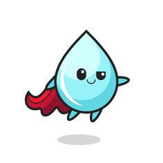 a cute little blue water drop with a red cape