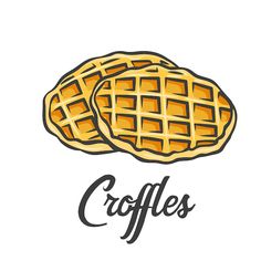 two waffles with the word coffee written below them on a white background illustration