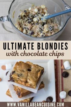 the ultimate chocolate chip cookie bars recipe is made with only 3 ingredients