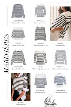 Womens Striped Shirt Outfit, Breton Stripes Outfit Parisian Chic, Mariniere Outfit, White And Blue Striped Shirt Outfit, Blue White Striped Shirt Outfit, How To Style Striped Shirt, Breton Stripes Outfit, Stripe Top Outfit, Striped Tshirt Outfits