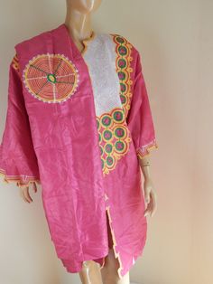 handmade and embroidered caftan with matching scarf polished cotton length 39 shoulder pads never worn Embroidered Caftan, Vintage Velvet Dress, Embroidered Photo, Look Older, Cotton Scarf, Handmade Dresses, Vintage Velvet, Velvet Dress, Little Gifts