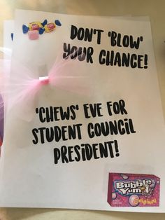 Student Council Candy Ideas, Student Council Board Ideas, Middle School Student Council Posters, Prom King And Queen Campaign Ideas, Student Council Campaign Ideas