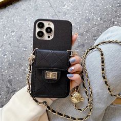 Luxury Purse iPhone Case With Crossbody Strap - Creamcy Cases Elegant Gold Phone Bag For Travel, Elegant Evening Phone Bag Portable, Elegant Portable Rectangular Phone Bag, Luxury Phone Bag With Card Slots For Daily Use, Elegant Rectangular Phone Bag For Travel, Elegant Rectangular Phone Bag With Interior Card Slots, Luxury Rectangular Mobile Phone Bag, Elegant Black Phone Bag, Luxury Mobile Phone Bag For Everyday Use