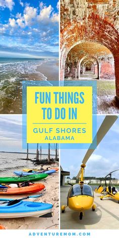 Ocean Views, Boats, and a Mini Helicopter. With Text Reading: 25+ Fun and Unique Things to Do in Gulf Shores. Orange Beach Alabama Things To Do In, Orange Beach Alabama Kids, Beach With Kids, Alabama Beaches Gulf Shores, Alabama Gulf Coast