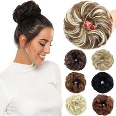 Blooming Hair Messy Bun Extension Made With Supper High-Quality Synthetic Fiber Very Easy To Water And Very Secure Color: Light Brown & Bleach White Blonde Fit For Most People, Designed With An Elastic Hair Tie For Adjustable Size And Quick Easy Wear. Provides Secure Yet Comfortable Attachment For All-Day Wear. We Know How Busy Life Can Be. This Wavy Hair Bun Extension Stands Up To The Occasions Of Wedding, Prom, Date, Play, Back To School, Or Evening Out. Women Hair Bun, Hair Bun Extension, Bun Scrunchie, Rose Bun, Hair Pieces For Women, Messy Curly Bun, Updo Curly, Bun Hair Piece, Easy Bun