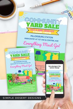 yard sale flyers, garage sale, community wide yard sale, hoa yard sale flyers Yard Sale Fundraiser, Community Yard Sale, Garage Sale Flyer, Church Trunk