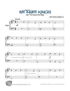 we three kings sheet music for piano