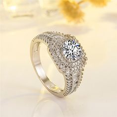 Style: Europe and America Color: White Diamond Ring [White Gold Color]] Fashion Element: Geometry Rings For Wedding, Hand Fashion, Wedding Promises, White Diamond Ring, Ring White Gold, White Gold Diamond Rings, Color Fashion, Fashion Ring, Anniversary Bands