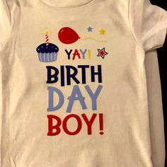 New Handmade Kids Birthday Shirts. Birthday Boy And Girl Size 12-18 Months. New. Girls White Shirt, It's My Birthday Shirt, Armor Shirt, Kids Birthday Shirts, Baby Top, Nfl Shirts, Handmade Kids, White Long Sleeve Shirt, Tie Dye Shorts