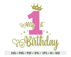 the first birthday svg file is shown