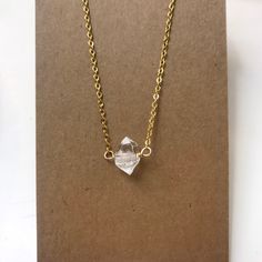 A beautiful and elegant herkimer diamond and 14k gold filled necklace. 17" Herkimer Diamond Necklace, Gold Filled Necklace, Rose Quartz Necklace, Necklace Chain Lengths, Wedding Jewellery Necklace, Herkimer Diamond, Quartz Necklace, Gold Filled Chain, Gold Gold