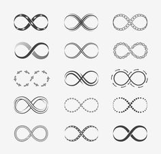 a set of different types of lines and shapes in the form of an infinite sign