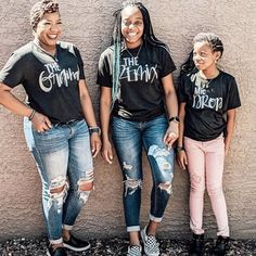 Matching Mom and Daughter Outfits - The Original The Remix Curvy Scrip – KaAn's Designs Family Photo Shoots, Mom And Daughter Matching, Black Shirts, Mommy Shirts, Matching Mom, Mom And Daughter, Mama Shirts, Family Vacations, Family Set