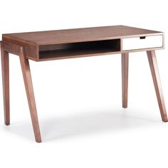 ""Solid Fir & MDF.

Features:

• Color: Walnut
• Collection: Linea
• Assembly Required

Dimensions: 46""W x 26""D x 40.3""H"" Mid Century Modern Desk, Contemporary Desk, Mid Century Desk, Walnut Desks, Furniture Warehouse, Wood Desk, Office Furniture Desk, Modern Desk, Shabby Chic Furniture