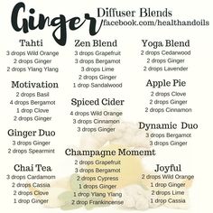 Ginger diffuser blends Top Essential Oils, Smell Nice, Doterra Essential Oils Recipes, Ginger Essential Oil, Essential Oils Herbs