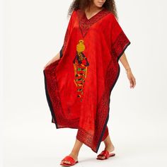 --Size Osfm S-4x One Kaftan Size *Listed Individual For Search Ability & Share-Ability Tags: Plus Size Curvy Gifts Get Well Care Package Kimono Dashiki Mumu Boho Coverup Kaftan Caftan Bohemian Vacation Lounge Celebration Party Queen Luxury Cruise Wear Wedding Bridal Party Baby Shower Girls Night Out In Extended Sizes Unisex Everyday Dressy Mom Mothers Mom In Law Mother In Law One Size One Size Fits Most Bollywood Global And Traditional Wear Winter Spring Summer Fall. All Season. All Shapes. Most Casual Red V-neck Kaftan, Red V-neck Free Size Kaftan, Red Printed Beachwear Kaftan, Red Printed Kaftan For Beachwear, Red Free Size Kaftan For Summer, Red Bohemian Tunic For Beach, Red Bohemian Tunic For The Beach, Red Bohemian Flowy Kaftan, Red Bohemian Beach Tunic