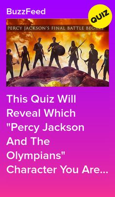 the poster for this quiz will reveal which person and the olympians character you are